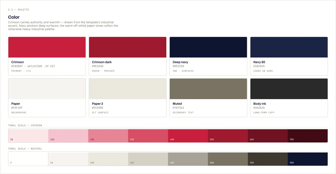 Construction Company Website design detail 1